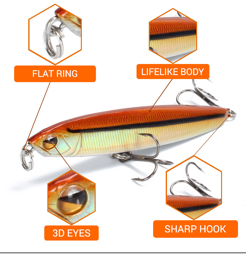1 adet 75mm 13.6g Kalem Cazibe - Fishing Lure Topwater incelemesi ve fiyatı